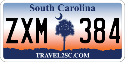SC license plate ZXM384