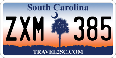 SC license plate ZXM385