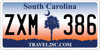 SC license plate ZXM386