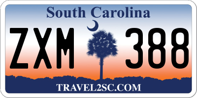 SC license plate ZXM388