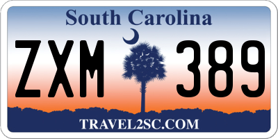 SC license plate ZXM389