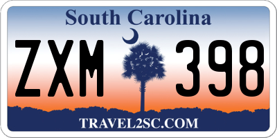 SC license plate ZXM398