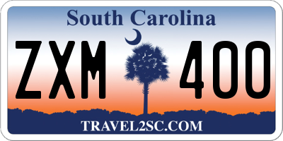SC license plate ZXM400