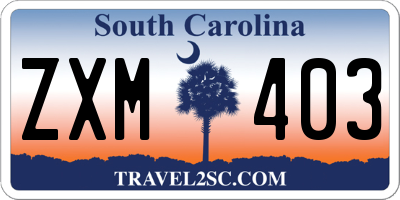 SC license plate ZXM403