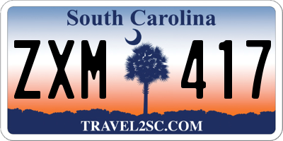 SC license plate ZXM417