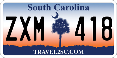SC license plate ZXM418