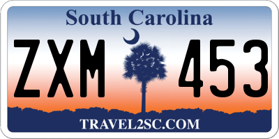 SC license plate ZXM453