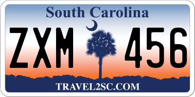 SC license plate ZXM456