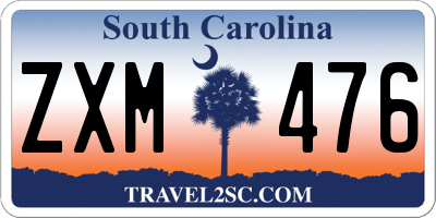 SC license plate ZXM476