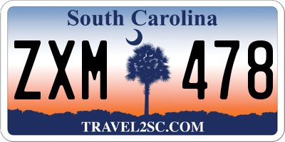 SC license plate ZXM478