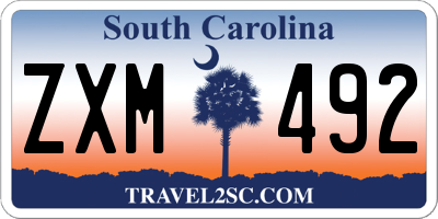 SC license plate ZXM492