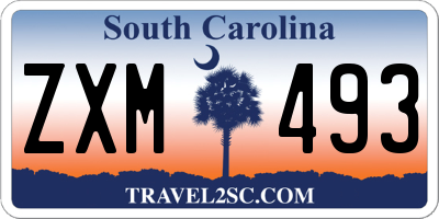 SC license plate ZXM493