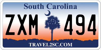 SC license plate ZXM494