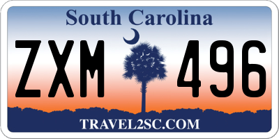 SC license plate ZXM496
