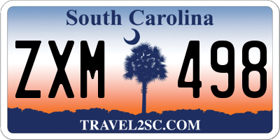 SC license plate ZXM498
