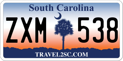 SC license plate ZXM538
