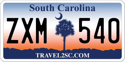 SC license plate ZXM540
