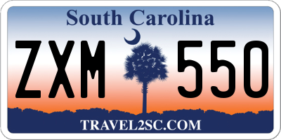 SC license plate ZXM550