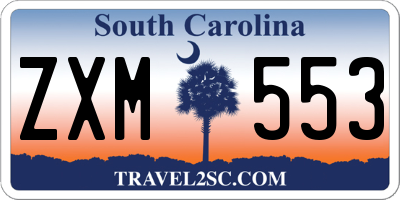 SC license plate ZXM553
