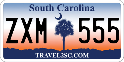 SC license plate ZXM555