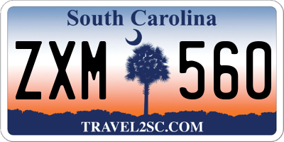 SC license plate ZXM560