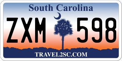 SC license plate ZXM598