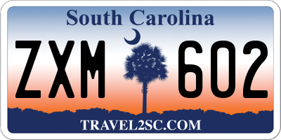 SC license plate ZXM602