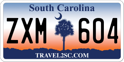 SC license plate ZXM604