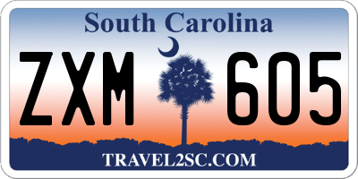 SC license plate ZXM605