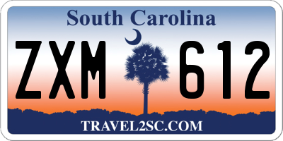 SC license plate ZXM612