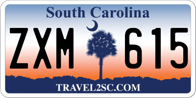 SC license plate ZXM615