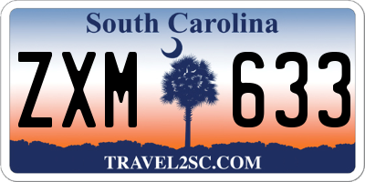 SC license plate ZXM633