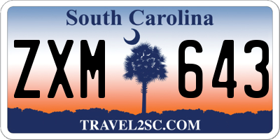 SC license plate ZXM643
