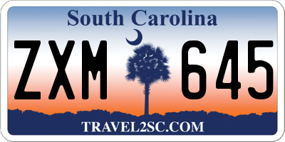 SC license plate ZXM645
