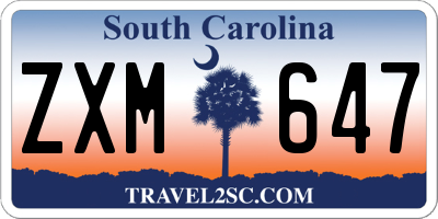 SC license plate ZXM647