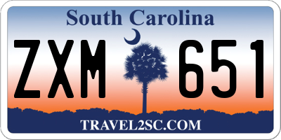 SC license plate ZXM651