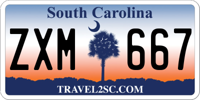 SC license plate ZXM667