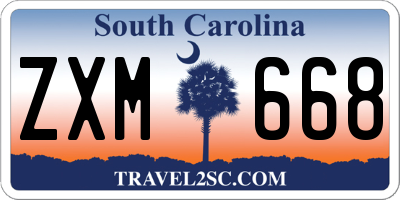 SC license plate ZXM668
