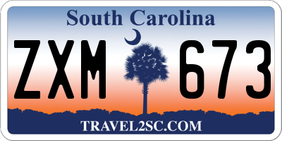 SC license plate ZXM673