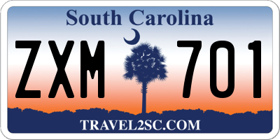 SC license plate ZXM701