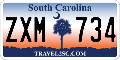 SC license plate ZXM734