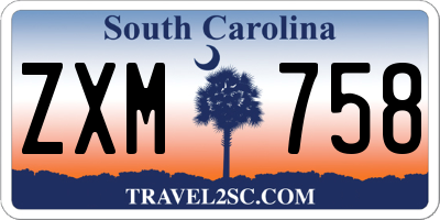 SC license plate ZXM758