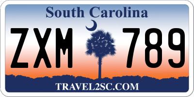 SC license plate ZXM789