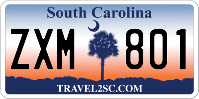 SC license plate ZXM801