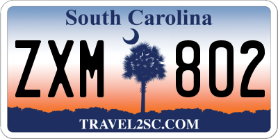 SC license plate ZXM802
