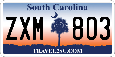 SC license plate ZXM803