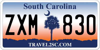 SC license plate ZXM830