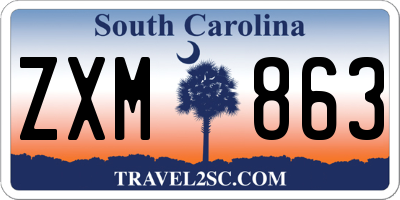 SC license plate ZXM863