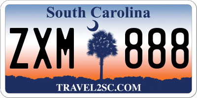SC license plate ZXM888