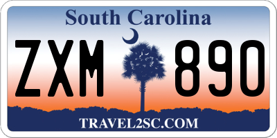 SC license plate ZXM890
